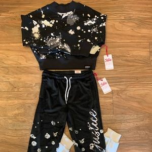 NWT. Justice, girls Medium. Sweater and jogger duo set. Pants are really soft!